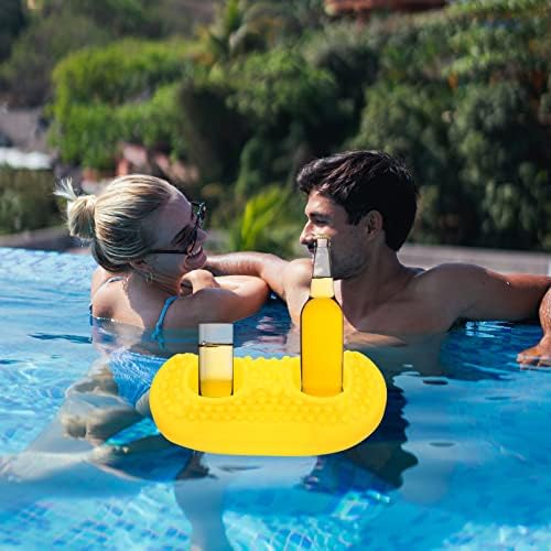 Inoomp Bathtub Accessories Inflatable Drink Drink Pool flutua de xícara portadores de xícaras flutuantes Divisão de bebidas divertidas para a festa da piscina de verão 1 conjunto, incluindo bandeja decorativa da bomba