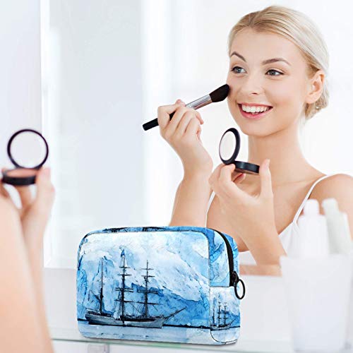 Bolsa de higiene pessoal Bolsa de lavagem organizadora de maquiagem cosmética com zíper para iceberg iceberg gelo antártico para acessórios para viagens itens essenciais