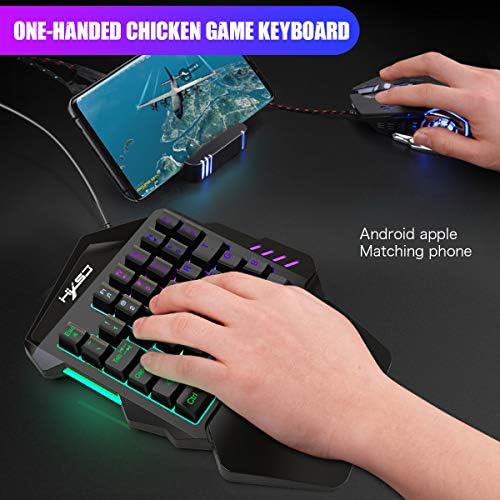 HXSJ V100 Teclado colorido com uma mão colorida de uma mão Mini teclado de jogo portátil de jogo mecânico Mini portátil