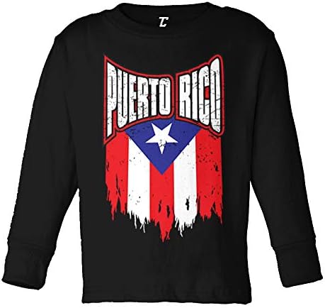 Porto Rico - bandeira rasgada forte infantil/pitada de algodão camiseta de algodão