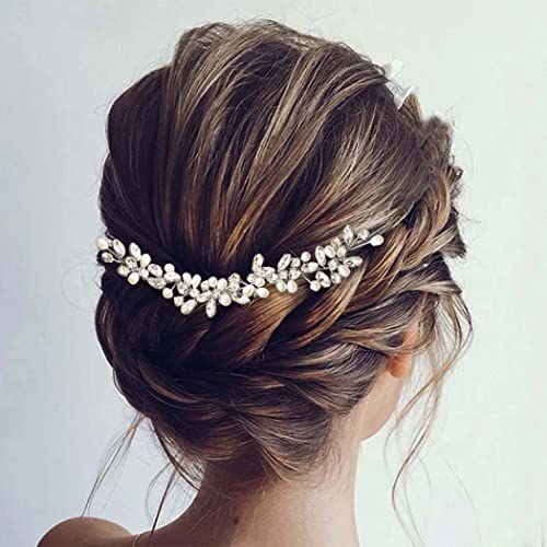 Casdre Cridal Bridal Hair Pins Silver Pearl Bride Wedding Hair Pedaços Acessórios para mulheres e meninas