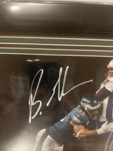 Brandon Graham Autograph assinado Eagles Super Bowl Strip Sack 8x10 JSA emoldurado - fotos autografadas da NFL