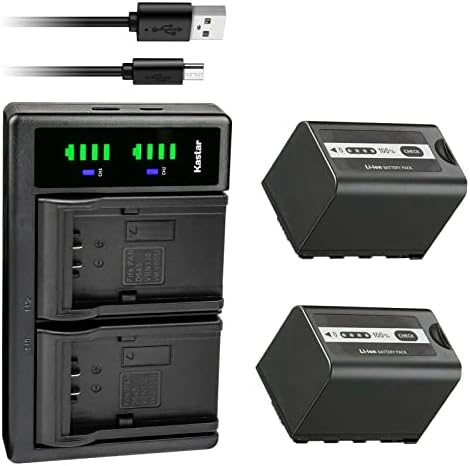 KASTAR 4-PACK AG-VBR59 Bateria e LTD2 Substituição do carregador USB para panasonic ag-vbr59, ag-vbr89g, ag-vbr118g, ag-brd50,