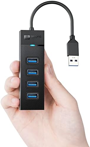 Sanzang USB Hub, Hub USB 3.0 de 4 portas, 5 Gbps USB Splitter USB Port Expander para laptop, xbox, unidade flash, impressora,