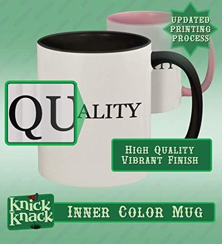 Presentes Knick Knack BedClothes - 11oz Hashtag Ceramic Colored Handle and Inside Coffee Cup Cup, preto