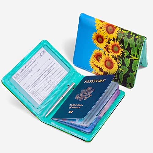 CFECLOG PASSAPORTE E CARTÃO DE VACCINA Combinador, suporte de passaporte com slot para cartões de vacina, capa de