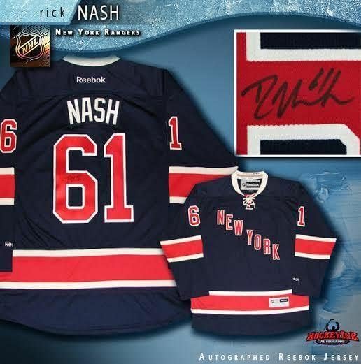 Rick Nash assinou o New York Rangers Jersey Blue Reebok - Jerseys autografadas da NHL