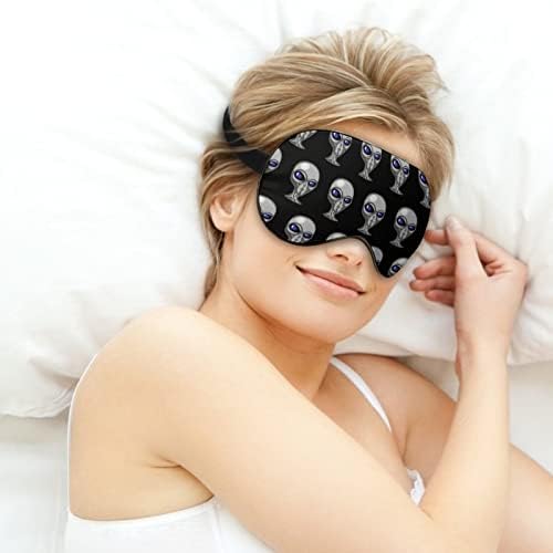 Alien Head Sleep Máscara de capa noturna olho para mulheres bloqueia a luz para viagem de viagem de viagem alça ajustável
