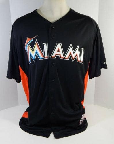 2012-13 Miami Marlins Daniel Santin 25 Jogo emitido Black Jersey St BP 48 695 - Jogo usada MLB Jerseys