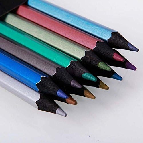 Angelduck 12 lápis coloridos coloridos de cor metálica para colorir adultos para colorir crianças