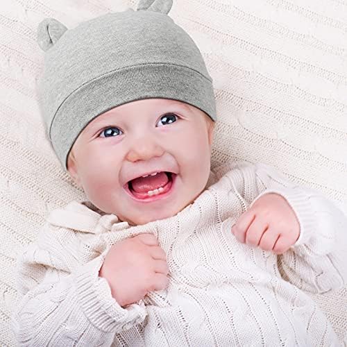 Geyoga 6 peças chapéu de bebê recém-nascido urso ouvidos bonés infantis menino menina garoto de criança chapéu de gorro infantil