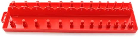 PZRT Socket Organizer Bandeja de 1/4 Tool de porta -soquete Tool Garage Tool Plastic Home Tool Rack Bandey Organizador, vermelho