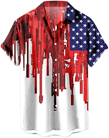BMISEGM Summer Men Shirt Camisa Americana de bandeira americana