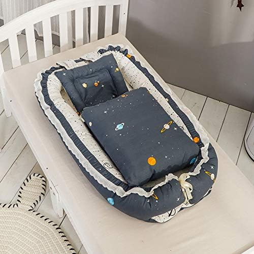 Xunmaiflb Removível Berço de cama de bebê, cama na cama, cama recém -nascida portátil, segurança multifuncional dobrável