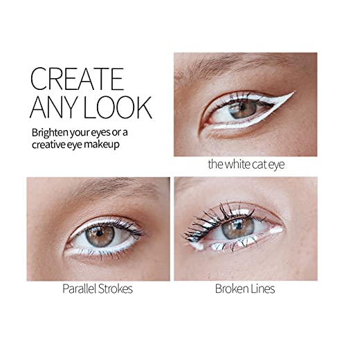 Lápis de Eyeliner Branco, 12pcs Profissional Highlighters Lápis de olho de olho Brinquenente de olho, Lápis de maquiagem
