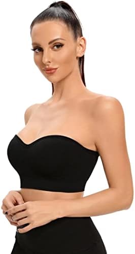 BRA GNOWANN Strapless for Women Wirefree Wirefree Lonic Silicone Banduau Bra Bra sem costura acolchoado Tubo confortável