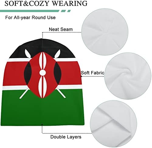 Bandeira queniana Bandeira unissex Cap macio e quente chapéu de caveira Capinho de pulôver para dormir correndo casual