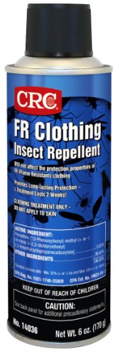 CRC FR Roupas Repelente de insetos, 6 wt oz, 14036cs, branco leitosa