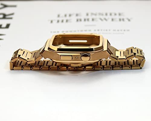 Jdime para Apple Watch Band 8 7 6 5 4 pulseira de metal Apple Watch 45mm 44mm Modificação Kit Case Metal Buzel Substituição