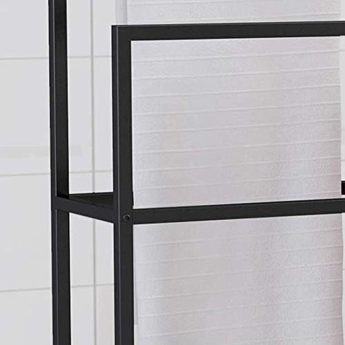 -S prateleira de secagem de toalhas prateadas para o suporte para toalhas externas com prateleira de armazenamento e barras de baixo, varanda de banheiro da escada de toalhas de metal prateleiras/branco/65 * 20 * 110
