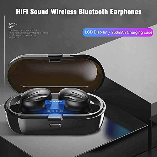 Hoseili 2023 New EditionBluetooth fones de ouvido Bluetooth 5.0 Encontros sem fio IN-EarO Microfones de som de microfones sem fio com fones de ouvido com fones de ouvido e estojo de carregamento portátil para iOS Android PC. XG20