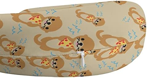 Lontra engraçada com pizza travesseiro de travesseiro de pesco