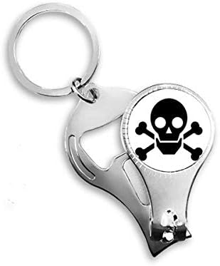 Perigoso químico símbolo de círculo de círculo de unhas unhas anel de chave de chave de corrente de garrafa de garrafa de garrafa clipper
