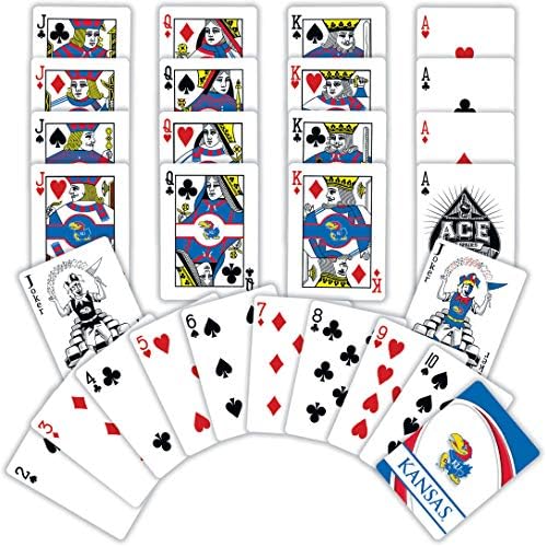 Jogos familiares de obras -primas - NCAA Kansas Jayhawks Playing Cards - Oficialmente licenciado Deck de cartas