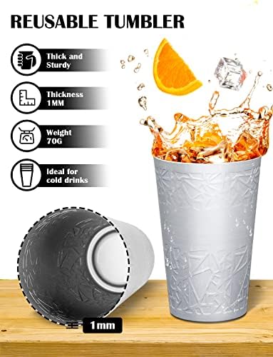 Copos de alumínio Oragimi para bebidas de 17 onças de festas recarregáveis ​​e recicláveis ​​para adultos, xícaras de metal