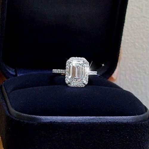 Mulheres anéis de noivado quadrado shinestone Bridal Wedding Ring Solitarire