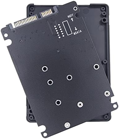 Hiccyrodly M.2 NGFF MSATA SSD para SATA 3.0 Card 2 em 1 Cartão de conversor M.2 Card SSD Gabinete de disco rígido externo do disco