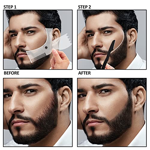 Kit de barba por barba, incluindo 1 modelador ajustável 1 lápis de barbeiro 3 Razoras 1 RAZOR DE RAÇÃO DE TENTELAÇÃO