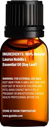 Óleo de baía essencial para óleo essencial para cabelos e manjericão para conjunto de difusores - de óleos essenciais de grau terapêutico puro Conjunto - 2x0,34 fl oz - Gya Labs
