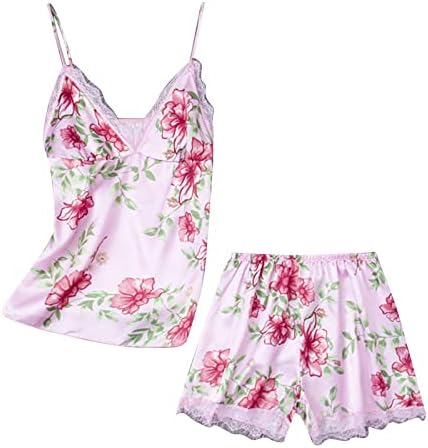 Pijama de lingerie floral feminina define mancha cami shorts top camisola de roupas de dormir de pijama roupas de roupas íntimas