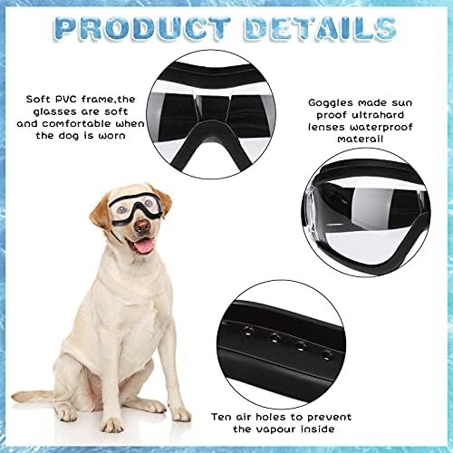 2 peças Óculos de cachorro Goggles para cães Óculos de sol à prova de vento óculos de cachorro à prova de vento Pet Goggles para