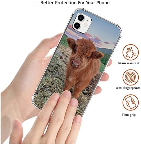 Katoczarl Baby Highland Cow Case compatível com o iPhone 11, cofra de bebê fofa na caixa das montanhas para iPhone 11 ， Case de capa protetora à prova de choques TPU à prova de choque