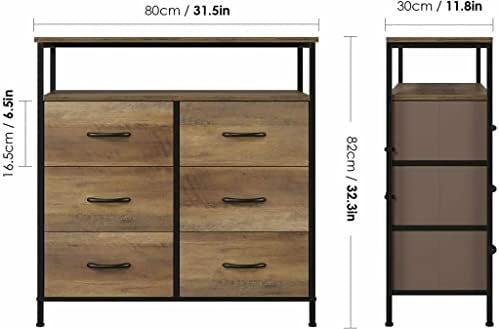 Armário de armazenamento do aparador XJJZs com 6 gavetas móveis de madeira para casa para quarto de casa Gaveta do corredor