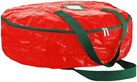Bolsa de armazenamento de grinaldas de Natal 30 -bolsa com zíper resistente ao tear com alças reforçadas -30 x 30 x 8