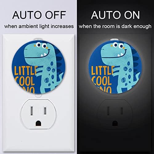 2 Pacote Plug-in Nightlight LED Night Light com Dusk-to-Dawn para o quarto de crianças, viveiro, cozinha, dinossauro azul do corredor