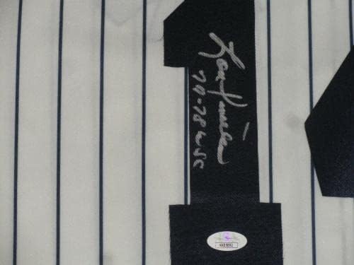 Lou Pinielella assinou #14 New York Yankees Jersey 77-78 WSC licenciado JSA COA - Jerseys de MLB autografadas