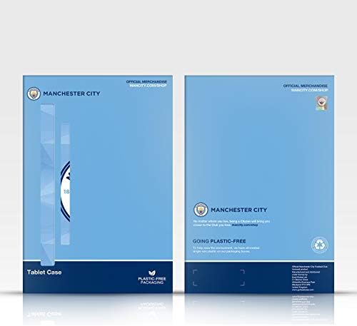 Projeta de capa principal licenciada oficialmente manchester city city city fc azul lua mono distintivo camou couro livro carteira capa compatível com apple ipad air 2