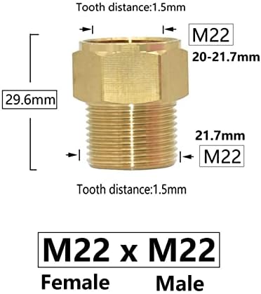 Conector de rosca de latão M14 M18 M22 machado fêmea de transição fêmea Torneira de água de cozinha de cozinha 1pcs