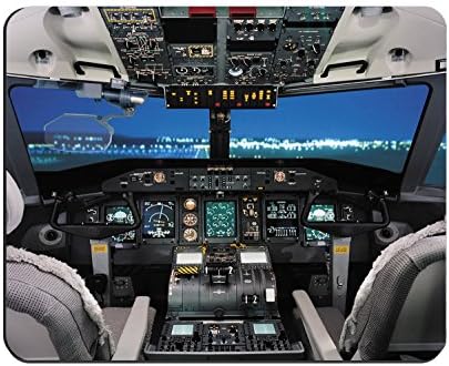 Cockpit de avião / aeronave Cockpit Tampa de pano de pano Retângulo Mouse Pad 9.84 x7.87