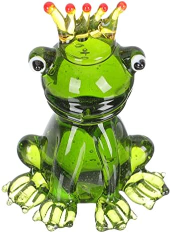 Figuras de sapo de vidro ABAODAM Mão soprada de arte de vidro de vidro Miniatura Coleção Toad Toad Gread