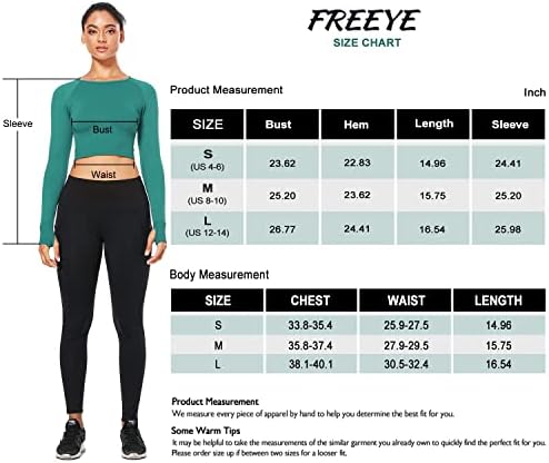 Freeye feminino com manga longa de feminina tops de treino com orifícios de polegar yoga academia atlética Camisetas cortadas