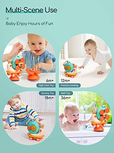 Brinquedo de cadeira alta de 5 em 1 com copos de sucção Spinner Travel Toys for Baby Toy 6 a 12 18 meses de bandeja de