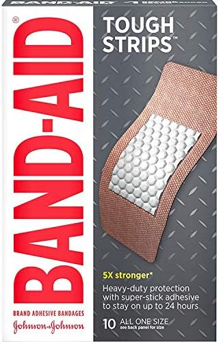 Bandagens adesivas de band-aid, faixas difíceis extras, 1-3/4 polegadas 10 bandagens