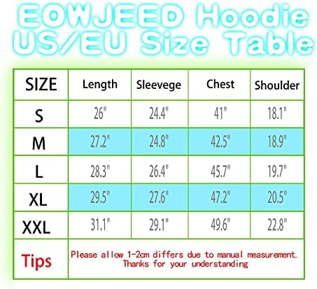 Eowjeed Unissex Novidade 3D moletons impressos de manga longa Sweworkshirts para homens Mulheres com bolsos grandes