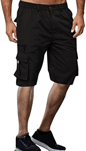 Calça de carga rvidbe para homens pretos, masculino short casual shorts de carga leves shorts atléticos rápidos secos com bolso