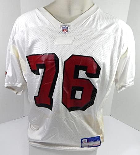 2002 San Francisco 49ers #76 Game usou White Practice Jersey XL 47 - Jerseys de Jerseys usados ​​na NFL não assinada